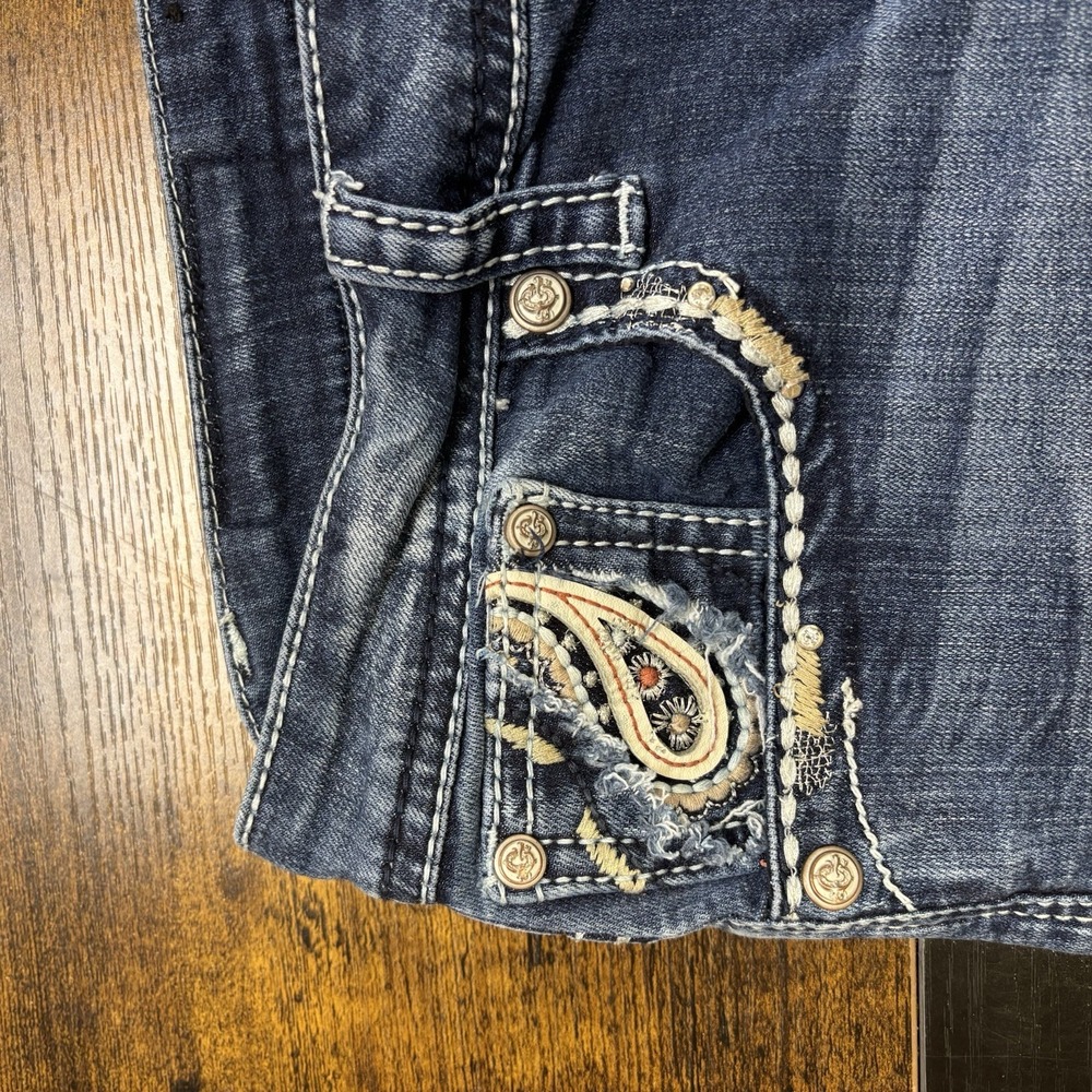 Grace In L.A. Womens Easy Fit Jeans Size 34 Blue Embroideried Western Cowgirl - Picture 5 of 11
